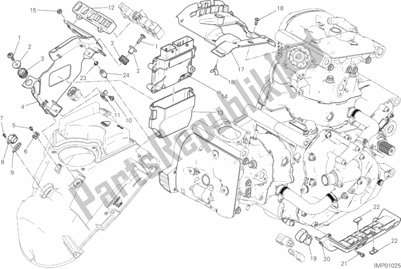 All parts for the Engine Control Unit of the Ducati Monster 1200 USA 2019